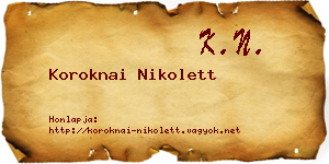 Koroknai Nikolett névjegykártya